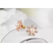 Серьги Rozi RR-27480 ромашки с жемчужинами