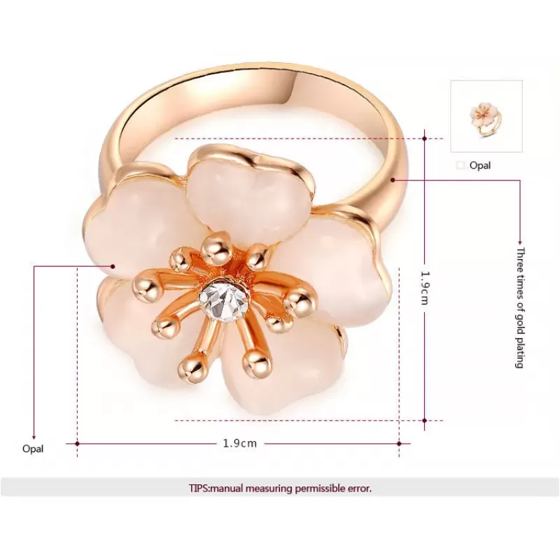 Кольцо ROZI RG-18340B с изящным цветком