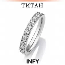 Женское кольцо из титана с фианитами INFY TI-4405 без покрытия
