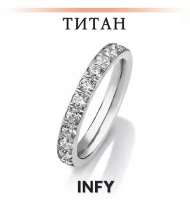 Женское кольцо из титана с фианитами INFY TI-4405 без покрытия