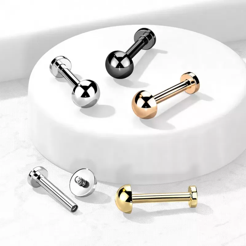 Титановая серьга лабрет Pirslab TIL17-ST для пирсинга Монро, трагуса, хеликса