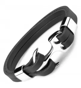 Кожаный браслет мужской Everiot SP-MJ-044 с якорем