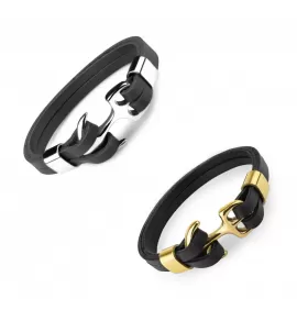 Кожаный браслет мужской Everiot SP-MJ-044 с якорем