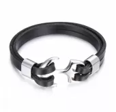 Кожаный браслет мужской Everiot SP-MJ-044 с якорем