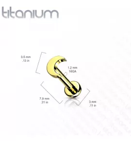 Титановая серьга лабрет с полумесяцем Pirslab TIL12-ST для пирсинга хеликса, трагуса, губ