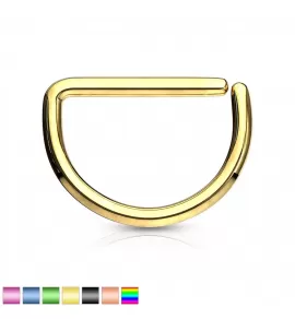 Серьга-полукольцо из стали PiercedFish RX4 (D-образной формы) для пирсинга септума, хряща уха, носа