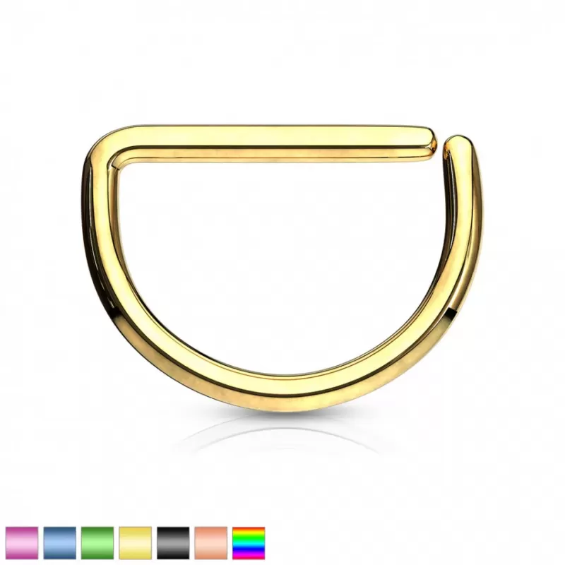 Серьга-полукольцо из стали PiercedFish RX4 (D-образной формы) для пирсинга септума, хряща уха, носа