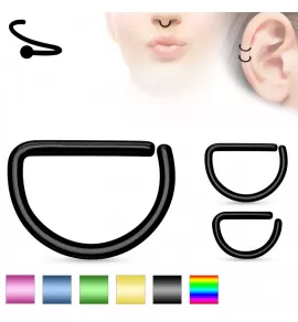 Серьга-полукольцо из стали PiercedFish RX4 (D-образной формы) для пирсинга септума, хряща уха, носа