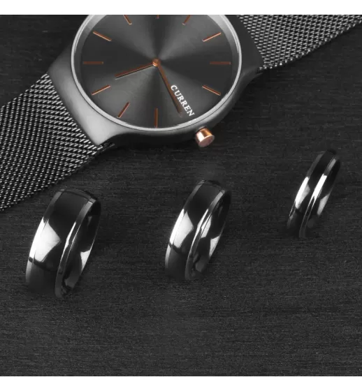 Кольцо из титана Spikes R-TI-0619 двухцветное