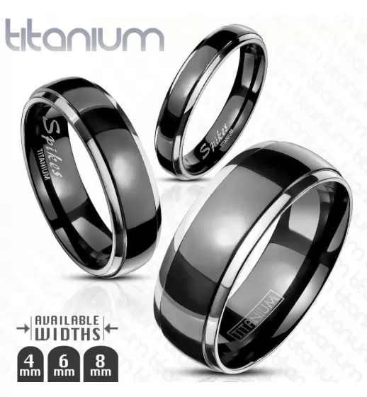 Кольцо из титана Spikes R-TI-0619 двухцветное