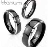 Кольцо из титана Spikes R-TI-0619 двухцветное