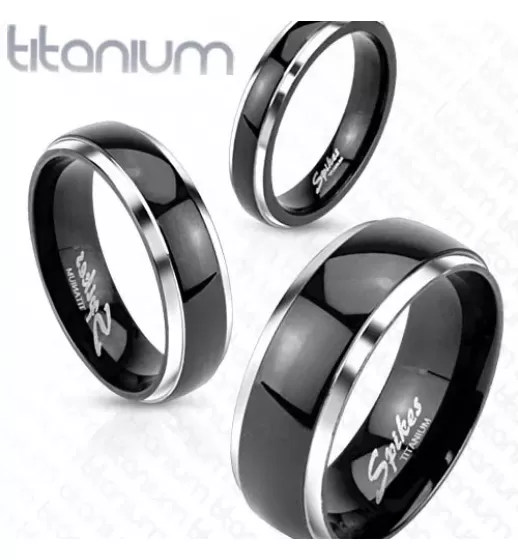 Кольцо из титана Spikes R-TI-0619 двухцветное