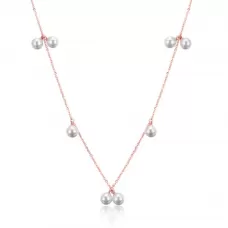 Колье в виде цепочки Everiot SN-XP-1339 из стали с имитацией жемчуга