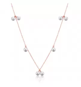 Колье в виде цепочки Everiot SN-XP-1339 из стали с имитацией жемчуга