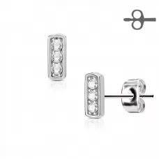 Серьги-гвоздики TATIC EA-007-C c фианитами и родиевым покрытием