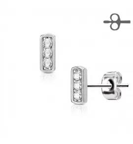 Серьги-гвоздики TATIC EA-007-C c фианитами и родиевым покрытием