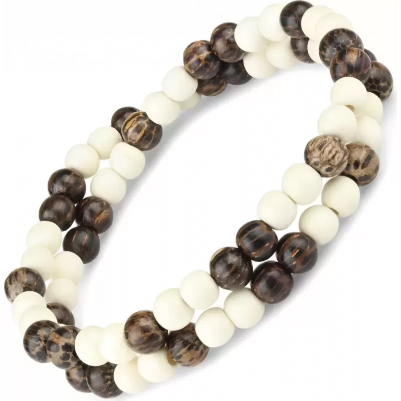 Браслет на резинке Everiot Select --LNS-3010 из дерева в два оборота