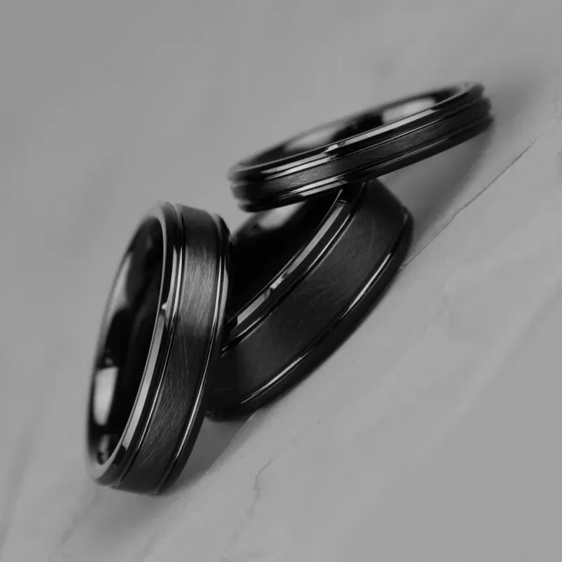 Черное кольцо из карбида вольфрама INFY RTG-4323