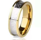 Кольцо из стали TATIC R-H0098 с орнаментом лабиринта