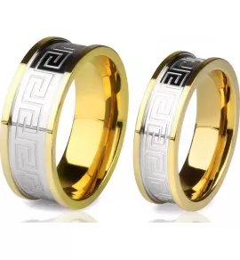 Кольцо из стали TATIC R-H0098 с орнаментом лабиринта