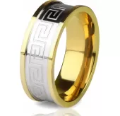 Кольцо из стали TATIC R-H0098 с орнаментом лабиринта