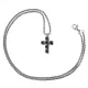 Мужская цепочка якорная Everiot SSPL-30109 из нержавеющей стали с подвеской крест инкрутированой кристаллами