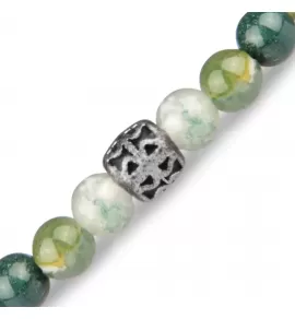 Браслет из зеленого агата на резинке Everiot Select LNS-2061