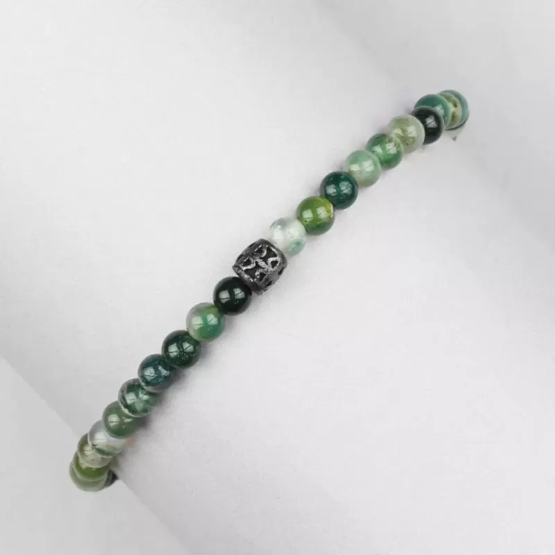 Браслет из зеленого агата на резинке Everiot Select LNS-2061