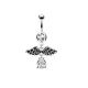 Штанга для пирсинга пупка PiercedFish NAL13766 с крыльями в винтажном стиле