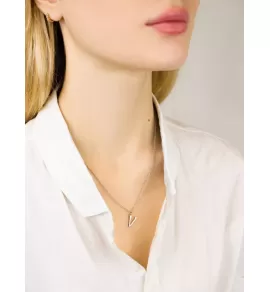 Кулон-буква "Английский алфавит" Spikes SNP-05S из стали на цепочке