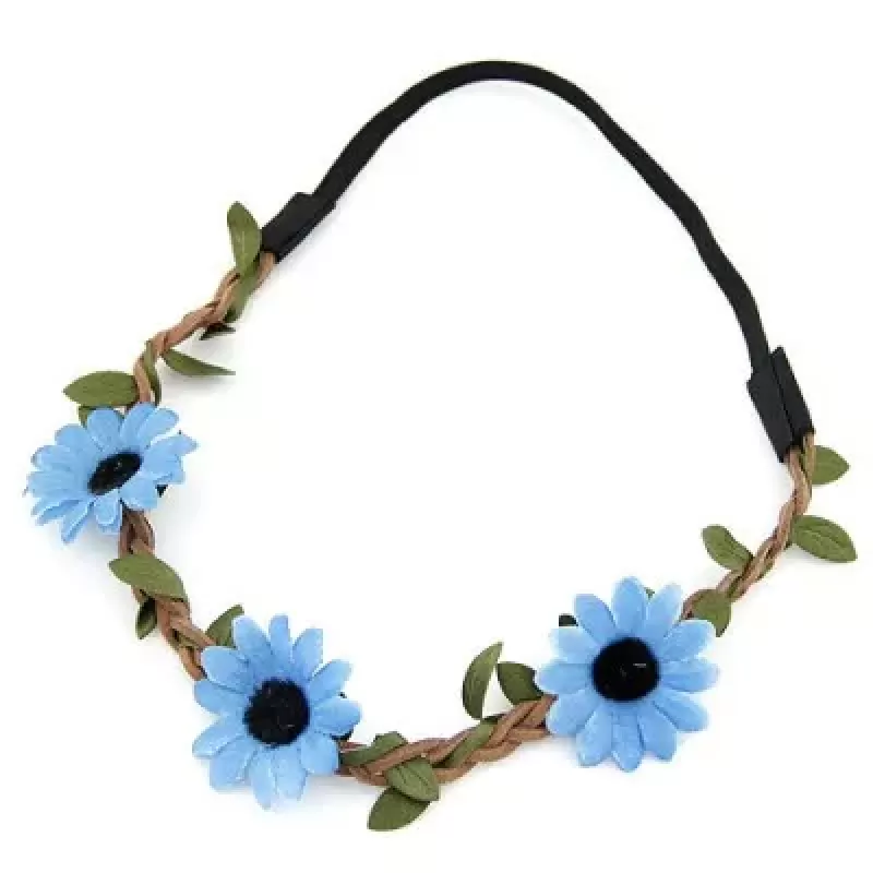 Повязка на голову AS-A34865 с голубыми цветами