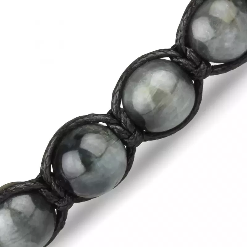 Браслет Шамбала из камня соколиный глаз Everiot Select LNS-2191 со Звездой Давида