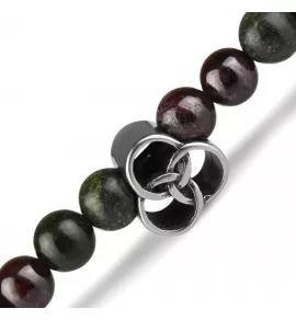 Эластичный браслет из змеевика и граната в два оборота Everiot Select select LNS-2114