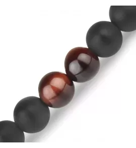 Браслет на резинке Everiot Select LNS-3011 из агата и камня бычий глаз