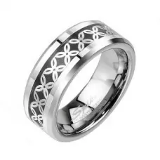 Кольцо мужское из вольфрама Spikes TU-206 с узором