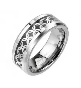 Кольцо мужское из вольфрама Spikes TU-206 с узором