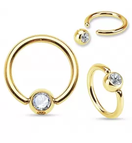 Стальная серьга кольцо с шариком PiercedFish --GDPR03 для септума, трагуса и хеликса, брови, губ, носа, пупка, пирсинга смайл