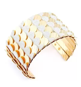 Жесткий браслет-кафф AS-A26568 "Чешуя" узкий