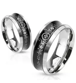 Кольцо из стали Spikes R-M2447 с красивым узором