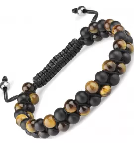 Браслет Шамбала Everiot Select LNS-0243 из натурального агата и камня тигровый глаз