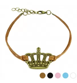 Женский браслет-шнурок текстильный TATIC SL0201 с короной