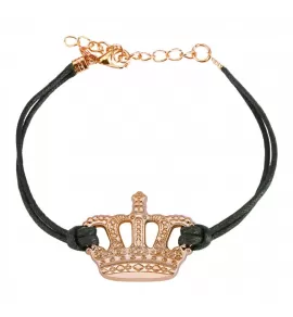 Женский браслет-шнурок текстильный TATIC SL0201 с короной