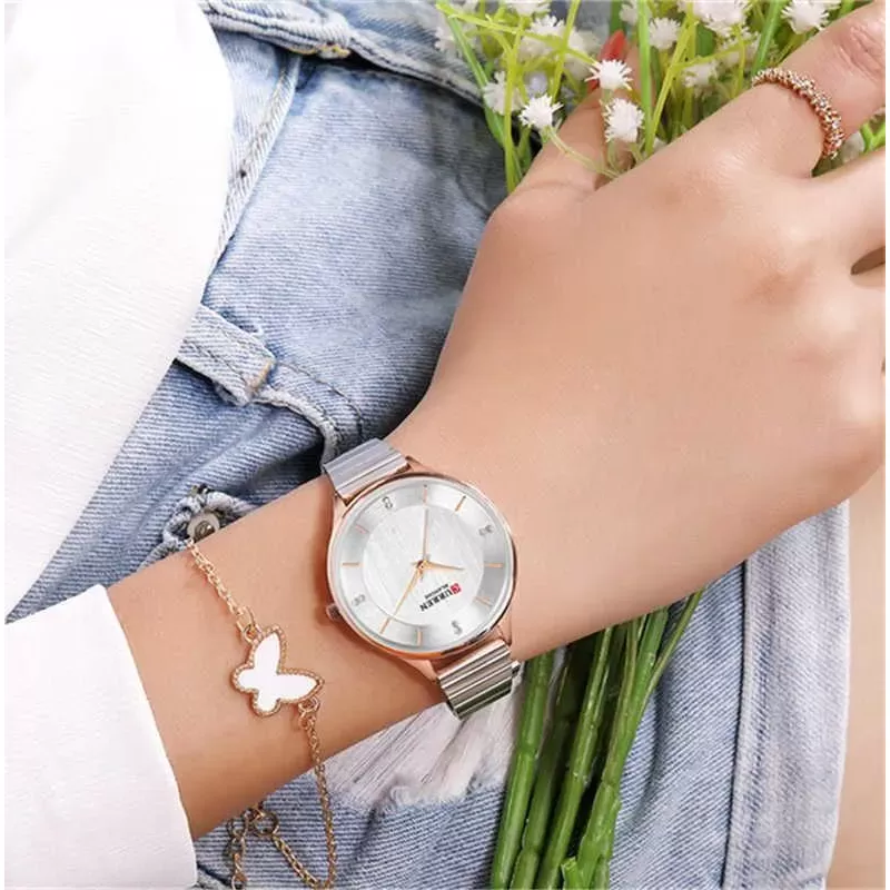 Ультратонкие женские часы из стали Curren CR-9041