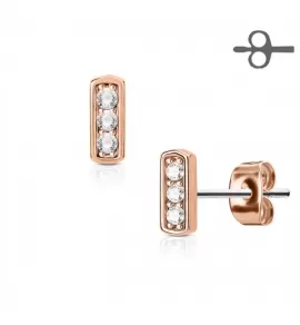 Серьги-гвоздики TATIC EA-007-RDC c фианитами и позолотой