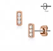 Серьги-гвоздики TATIC EA-007-RDC c фианитами и позолотой