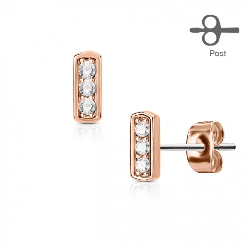 Серьги-гвоздики TATIC EA-007-RDC c фианитами и позолотой