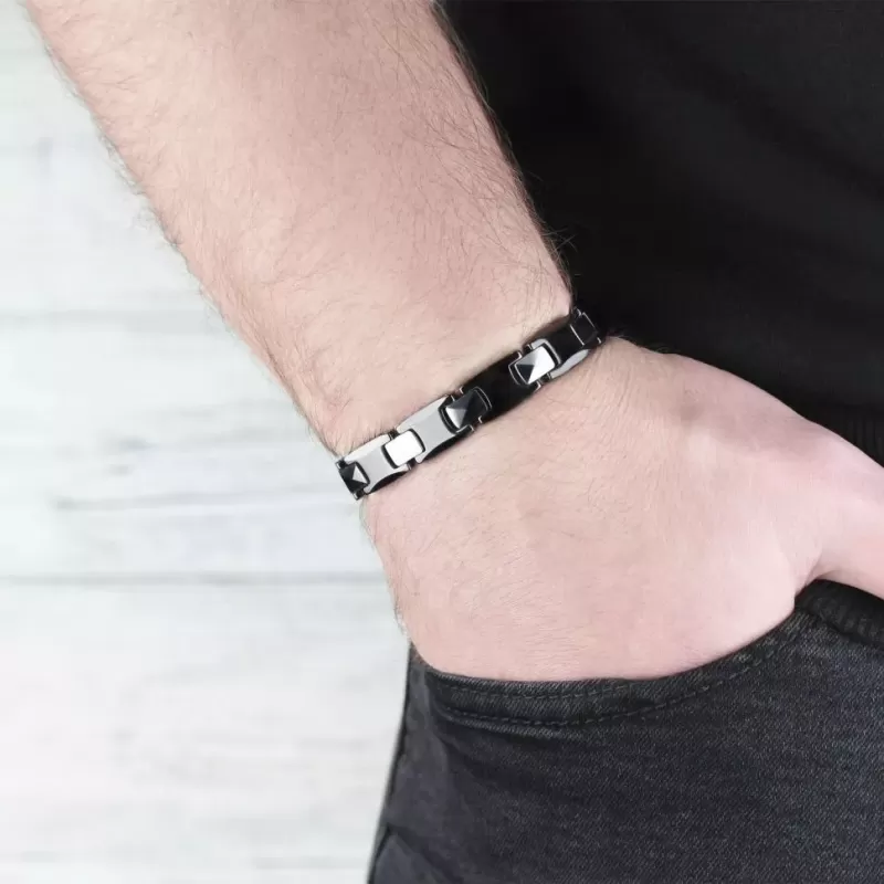 Мужской браслет из стали и керамики Everiot SB-ZS-3020