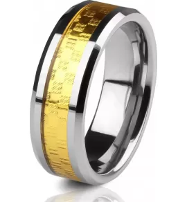 Кольцо из карбида вольфрама TATIC TU-325 с клетчатым узором