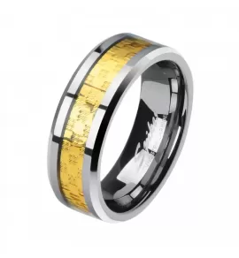 Кольцо из карбида вольфрама TATIC TU-325 с клетчатым узором
