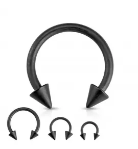 Циркуляр (подкова) из стали с шипами PiercedFish HTM02 серьга для септума носа, хеликса уха, трагуса, брови, губы, пупка, сосков, пирсинга смайл